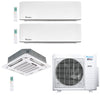 3-Zone Klimaire 23.9 SEER2 Multi Split Wall Mount Ceiling Cassette Air Conditoner Heat Pump System 9+9+24 1