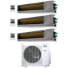 3-Zone Klimaire 20 SEER2 Multi Split Ducted Recessed Air Conditoner Heat Pump System 12+12+24 1