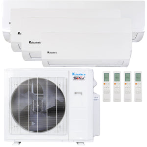 Klimaire 27,000 BTU 4-Zone Hyper Heat Wall Mounted Mini Split Heat Pump | 21 SEER2 | 6k + 6k + 12k + 18k  | R454B | KMHR