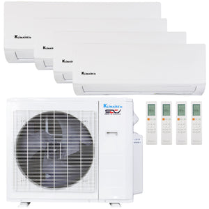 Klimaire 27,000 BTU 4-Zone Hyper Heat Wall Mounted Mini Split Heat Pump | 21 SEER2 | 6k + 6k + 6k + 9k  | R454B | KMHR