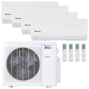 Klimaire 27,000 BTU 4-Zone Hyper Heat Wall Mounted Mini Split Heat Pump | 21 SEER2 | 6k + 6k + 6k + 6k  | R454B | KMHR