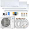 Klimaire DIY 36,000 BTU 3-Zone Regular Heat Wall Mounted Mini Split Heat Pump | 22.5 SEER2 | 12k + 18k +18k | R454B | KMIP