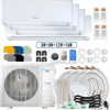 Klimaire DIY 42,000 BTU 4-Zone Regular Heat Wall Mounted Mini Split Heat Pump | 22 SEER2 | 9k + 9k + 12k + 18k | R454B | KMIP