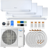Klimaire DIY 36,000 BTU 4-Zone Regular Heat Wall Mounted Mini Split Heat Pump | 22.5 SEER2 | 9k + 9k + 12k + 18k | R454B | KMIP