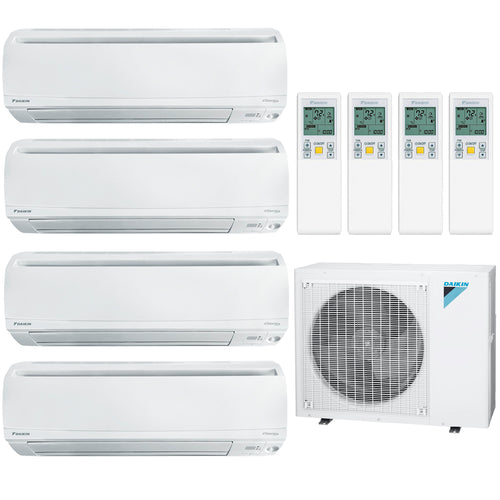 Daikin 4-Zone Wall Mounted Hyper Heat Ductless Mini-Split 36000 BTU Heat Pump Air Conditioner 7k + 9k + 9k + 18k - 20 SEER2