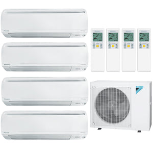 Daikin 4-Zone Wall Mounted Hyper Heat Ductless Mini-Split 36000 BTU Heat Pump Air Conditioner 9k + 9k + 15k + 15k - 20 SEER2 1