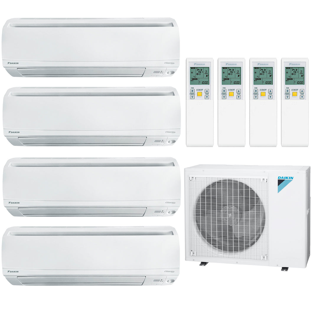 Daikin 4-Zone Wall Mounted Ductless Mini-Split 48000 BTU Heat Pump Air Conditioner 9k + 9k + 12k + 24k - 20.6 SEER2