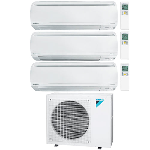 Daikin 3-Zone Wall Mounted Hyper Heat Ductless Mini-Split 36000 BTU Heat Pump Air Conditioner 15k + 15k + 18k - 20 SEER2