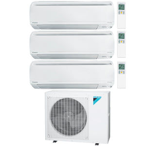 Daikin 3-Zone Wall Mounted Hyper Heat Ductless Mini-Split 36000 BTU Heat Pump Air Conditioner 15k + 15k + 18k - 20 SEER2 1