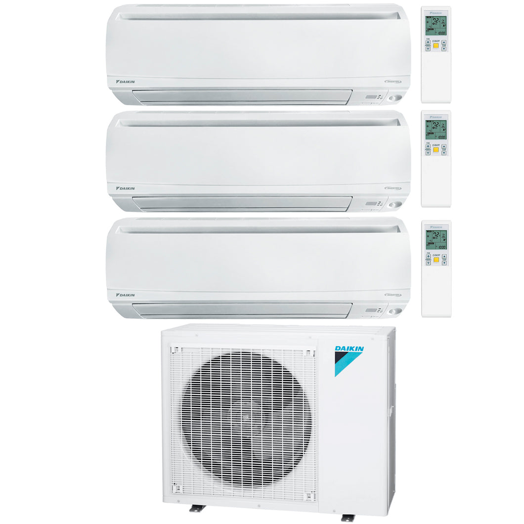 Daikin 3-Zone Wall Mounted Hyper Heat Ductless Mini-Split 36000 BTU Heat Pump Air Conditioner 12k + 18k + 18k - 20 SEER2