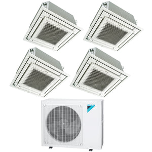 Daikin 4-Zone Ceiling Cassette Hyper Heat Ductless Mini-Split 36000 BTU Heat Pump Air Conditioner  9k + 9k + 12k + 12k - 20 SEER2 1