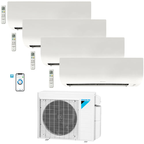 Daikin 4-Zone Wall Mounted Ductless Mini-Split 36,000 BTU Heat Pump Air Conditioner 12k+12k+12k+12k - 20 SEER2 R32 Wi-Fi Enabled