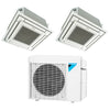 Daikin 2-Zone Ceiling Cassette Hyper Heat Ductless Mini-Split 24000 BTU Heat Pump Air Conditioner  15k + 18k - 18 SEER2 1