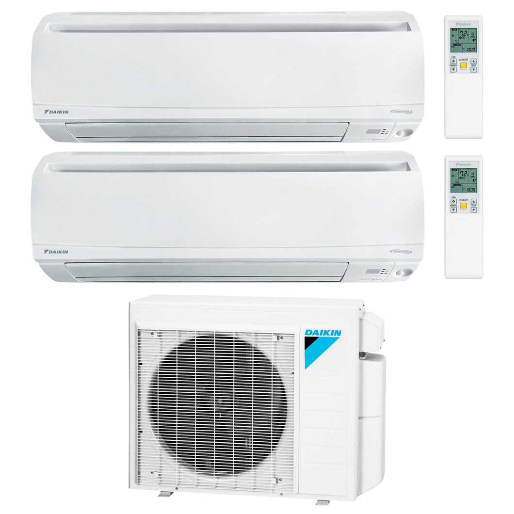 2-Zone Daikin 17.7 SEER LV Series Ductless Multi-Zone Inverter Air Conditioner Heat Pump (12K + 18K BTU)