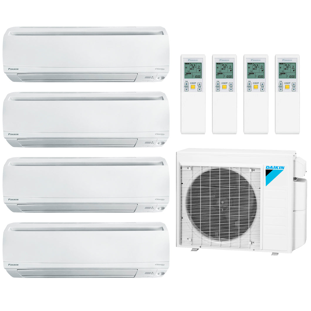 4-Zone Daikin 17.7 SEER MXS Series LV Ductless Multi-Zone Inverter Air Conditioner Heat Pump (9k + 9K + 9K + 12K  BTU)