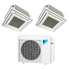 Daikin 2-Zone Ceiling Cassette Ductless Mini-Split 18000 BTU Heat Pump Air Conditioner 9k + 12k - 16 SEER2 1