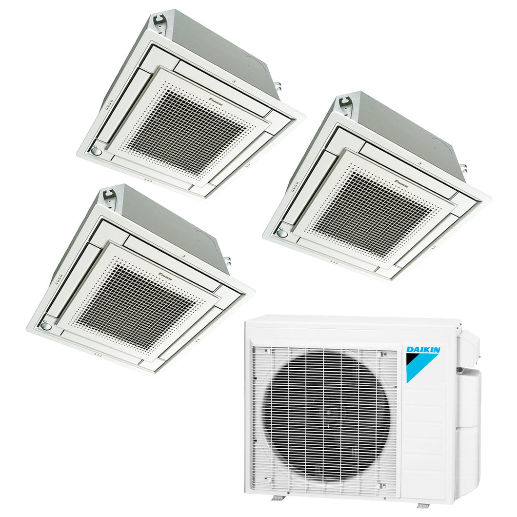 Daikin 3-Zone Ceiling Cassette Ductless Mini-Split 24000 BTU Heat Pump Air Conditioner 9k + 9k + 9k- 18 SEER2