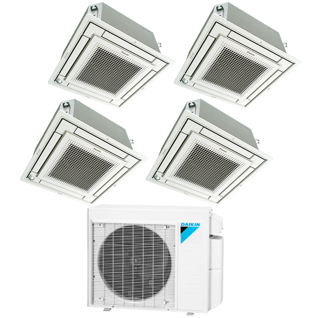 Daikin 4-Zone Ceiling Cassette Ductless Mini-Split 36000 BTU Heat Pump Air Conditioner 9k + 12k + 12k + 15k - 18.1 SEER2