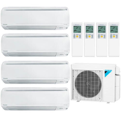 Daikin 4-Zone Wall Mounted Hyper Heat Ductless Mini-Split 36000 BTU Heat Pump Air Conditioner 9k + 9k + 9k + 15k - 20 SEER2