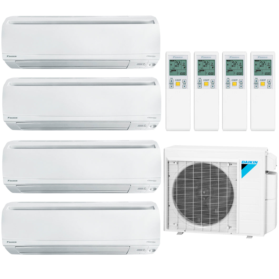 Daikin 4-Zone Wall Mounted Ductless Mini-Split 36000 BTU Heat Pump Air Conditioner 9k + 9k + 15k + 15k - 18.1 SEER2