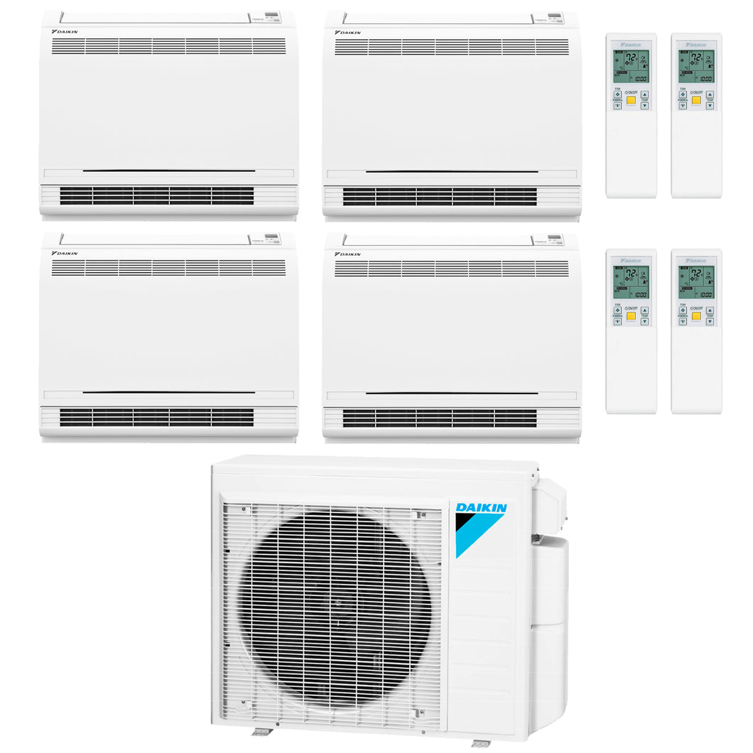 Daikin 4-Zone Floor Standing Ductless Mini-Split 48000 BTU Heat Pump Air Conditioner 9k + 15k + 15k + 18k - 20.6 SEER2