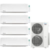 4-Zone Klimaire 23.9 SEER2 Multi Split Wall Mount Air Conditioner Heat Pump System 12+12+12+24 1