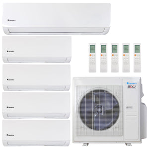 Klimaire 36,000 BTU 5-Zone Hyper Heat Wall Mounted Mini Split Heat Pump | 21.3 SEER2 | 6k + 6k + 6k + 6k  +18k  | R454B | KMHR
