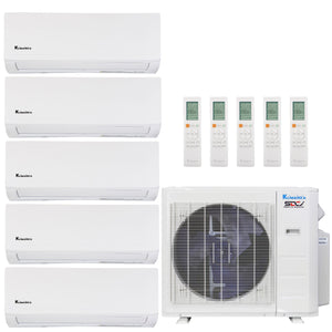 Klimaire 35,000 BTU 5-Zone Regular Heat Wall Mounted Mini Split Heat Pump | 23.1 SEER2 | 6k + 6k + 6k + 6k  +6k  | R454B | KMIR