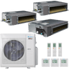 Klimaire 36,000 BTU 3-Zone Regular Heat Ducted Recessed Mini Split Heat Pump | 19.4 SEER2 | 12k + 12k + 18k | R454B | KMIR
