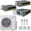 Klimaire 36,000 BTU 3-Zone Regular Heat Ducted Recessed Mini Split Heat Pump | 19.4 SEER2 | 12k + 12k + 24k | R454B | KMIR
