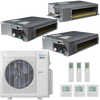 Klimaire 36,000 BTU 3-Zone Regular Heat Ducted Recessed Mini Split Heat Pump | 19.4 SEER2 | 12k + 18k + 18k | R454B | KMIR