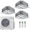 Klimaire 36,000 BTU 3-Zone Regular Heat Ceiling Cassette Mini Split Heat Pump | 21.5 SEER2 | 12k + 12k + 18k | R454B | KMIR