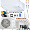 Klimaire DIY 42,000 BTU 5-Zone Regular Heat Wall Mounted Mini Split Heat Pump | 22 SEER2 | 12k + 12k + 12k + 12k + 12k | R454B | KMIP