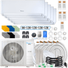 Klimaire DIY 42,000 BTU 5-Zone Regular Heat Wall Mounted Mini Split Heat Pump | 22 SEER2 | 9k + 12k + 12k + 12k + 12k | R454B | KMIP