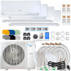 Klimaire DIY 42,000 BTU 4-Zone Regular Heat Wall Mounted Mini Split Heat Pump | 22 SEER2 | 9k + 12k + 18k + 18k | R454B | KMIP