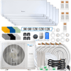 Klimaire DIY 42,000 BTU 5-Zone Regular Heat Wall Mounted Mini Split Heat Pump | 22 SEER2 | 9k + 9k + 12k + 12k + 12k | R454B | KMIP