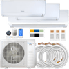 Klimaire DIY 42,000 BTU 3-Zone Regular Heat Wall Mounted Mini Split Heat Pump | 22 SEER2 | 9k + 12k +18k | R454B | KMIP