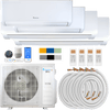 Klimaire DIY 42,000 BTU 4-Zone Regular Heat Wall Mounted Mini Split Heat Pump | 22 SEER2 | 9k + 9k + 18k + 18k | R454B | KMIP