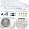 Klimaire DIY 42,000 BTU 4-Zone Regular Heat Wall Mounted Mini Split Heat Pump | 22 SEER2 | 9k + 12k + 18k + 18k | R454B | KMIP