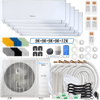 Klimaire DIY 42,000 BTU 5-Zone Regular Heat Wall Mounted Mini Split Heat Pump | 22 SEER2 | 9k + 9k + 9k + 9k + 12k | R454B | KMIP