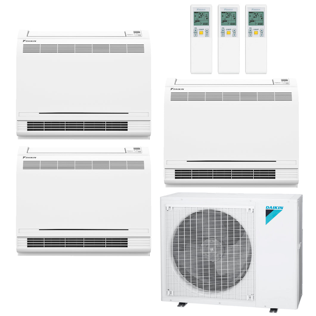 Daikin 3-Zone Floor Standing Ductless Mini-Split 48000 BTU Heat Pump Air Conditioner 15k + 18k + 18k - 20.6 SEER2