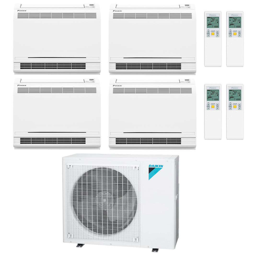 Daikin 4-Zone Floor Standing Ductless Mini-Split 48000 BTU Heat Pump Air Conditioner 9k + 9k + 15k + 18k - 20.6 SEER2