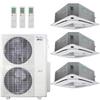 Klimaire 46,000 BTU 3-Zone Regular Heat Ceiling Cassette Mini Split Heat Pump | 21.2 SEER2 | 18k + 18k + 18k | R454B | KMIR