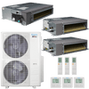 Klimaire 47,000 BTU 3-Zone Regular Heat Ducted Recessed Mini Split Heat Pump | 20.4 SEER2 | 12k + 12k + 18k | R454B | KMIR