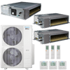 Klimaire 47,000 BTU 3-Zone Regular Heat Ducted Recessed Mini Split Heat Pump | 20.4 SEER2 | 12k + 12k + 24k | R454B | KMIR