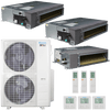 Klimaire 47,000 BTU 3-Zone Regular Heat Ducted Recessed Mini Split Heat Pump | 20.4 SEER2 | 12k + 18k + 18k | R454B | KMIR