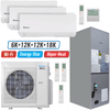 Klimaire 36,000 BTU 4-Zone Hyper Heat Wall Mount - Air Handler Mini Split Heat Pump | 20.45 SEER2 | 6k + 12k + 12k + 18k | R454B