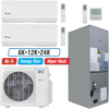 Klimaire 27,000 BTU 3-Zone Hyper Heat Wall Mount - Air Handler Mini Split Heat Pump | 22 SEER2 | 6k + 12k + 24k | R454B