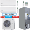 Klimaire 36,000 BTU 3-Zone Hyper Heat Wall Mount - Air Handler Mini Split Heat Pump | 20.45 SEER2 | 6k + 12k + 24k | R454B
