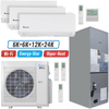 Klimaire 36,000 BTU 4-Zone Hyper Heat Wall Mount - Air Handler Mini Split Heat Pump | 20.45 SEER2 | 6k + 6k + 12k + 24k | R454B